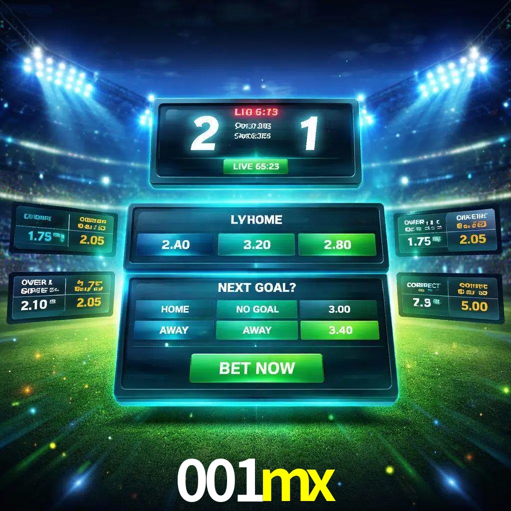 Vista de apuestas en vivo 001mx durante un partido en curso