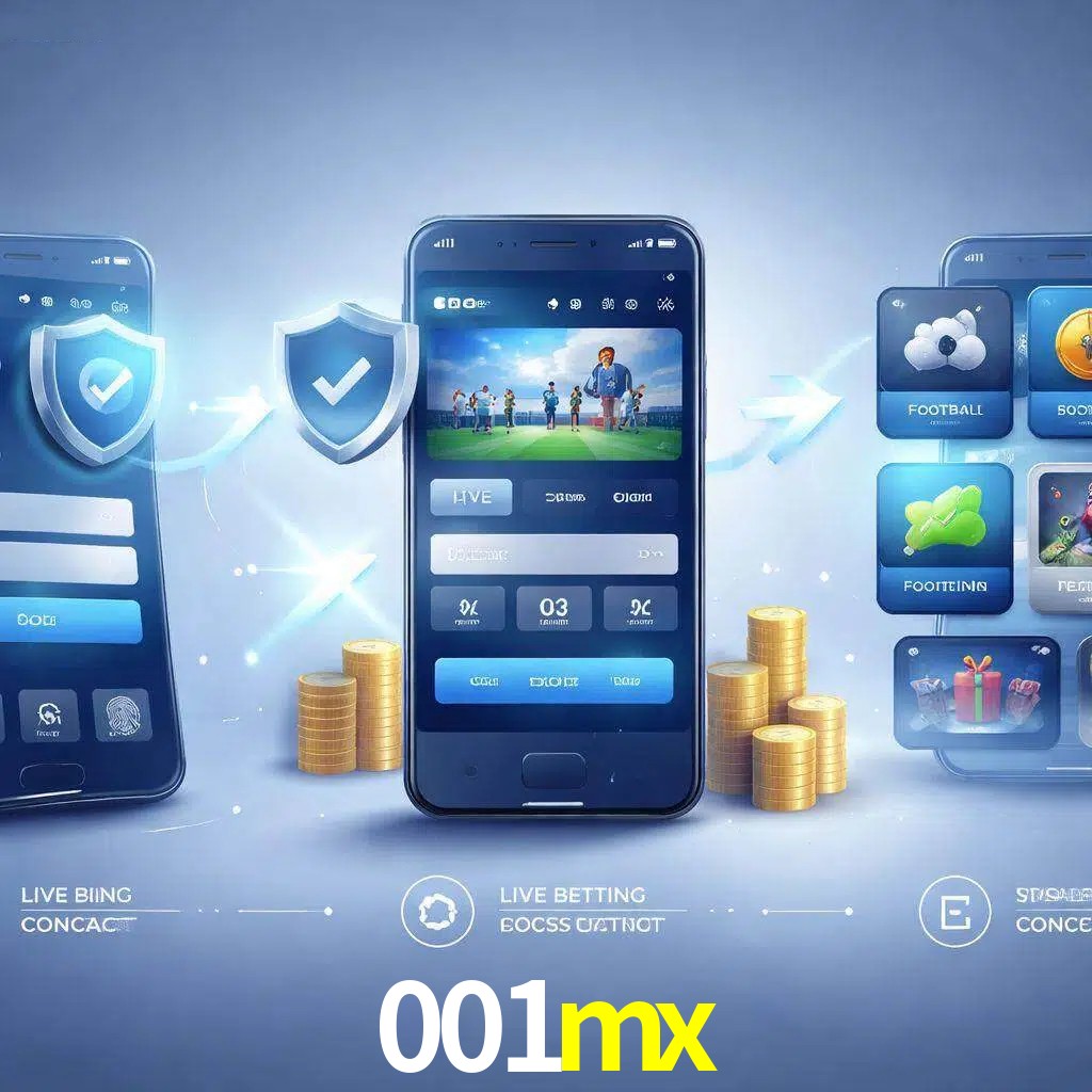 Pasos de acceso a la app 001mx en pantalla de teléfono móvil